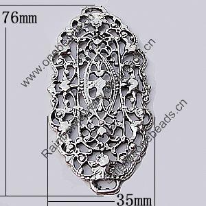 Connectors, Zinc Alloy Jewelry Findings, 35x76mm, Sold by Bag  