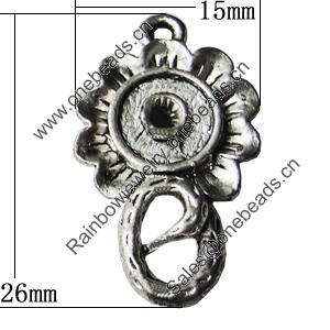 Pendant, Zinc Alloy Jewelry Findings, 15x26mm, Sold by Bag