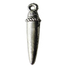 Pendant, Zinc Alloy Jewelry Findings, 6x26mm, Sold by Bag