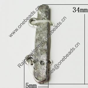 Connectors, Zinc Alloy Jewelry Findings, 5x34mm, Sold by Bag