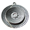 Pendant, Zinc Alloy Jewelry Findings, Flat Round 44x49mm, Sold by Bag