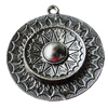 Pendant, Zinc Alloy Jewelry Findings, Flat Round 44x49mm, Sold by Bag