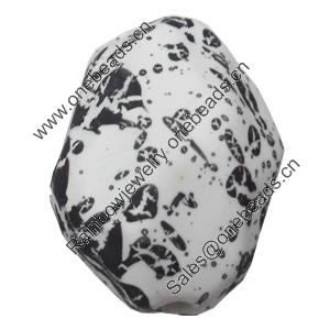 Spray-Painted Acrylic Beads, 17x21mm, Hole:Approx 1.5mm, Sold by Bag