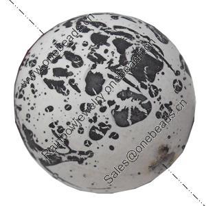 Spray-Painted Acrylic Beads, Round, 25mm, Hole:Approx 1.5mm, Sold by Bag