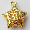 Copper Pendant Jewelry Findings Lead-free, Star, 15x18mm, Sold by Bag