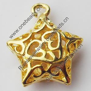 Copper Pendant Jewelry Findings Lead-free, Star, 15x18mm, Sold by Bag