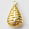 Copper Pendant Jewelry Findings Lead-free, Teardrop, 12x23mm, Sold by Bag