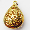 Copper Pendant Jewelry Findings Lead-free, Teardrop, 16x25mm, Sold by Bag