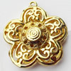 Copper Pendant Jewelry Findings Lead-free, Flower, 27x30mm, Sold by Bag