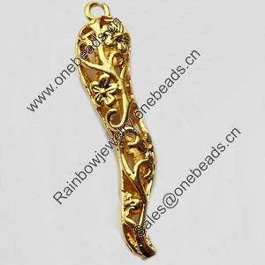 Copper Pendant Jewelry Findings Lead-free, 8x37mm, Sold by Bag