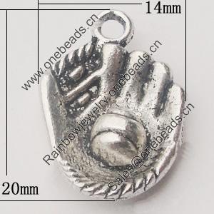 Pendant, Zinc Alloy Jewelry Findings, Hand 14x20mm, Sold by Bag