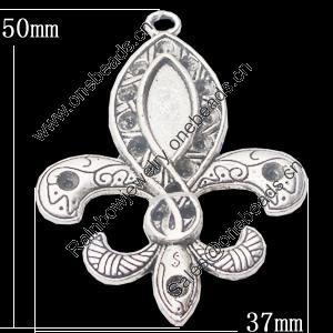Pendant, Zinc Alloy Jewelry Findings, 37x50mm, Sold by Bag