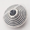 Beads, Zinc Alloy Jewelry Findings, Flat Round 10mm Hole:2.5mm, Sold by Bag