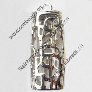 Copper Pendant Jewelry Findings Lead-free, Column, 15x37mm, Sold by Bag