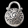 Pendant, Zinc Alloy Jewelry Findings, Flat Round 18x26mm, Sold by Bag