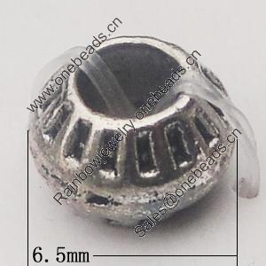 Beads, Zinc Alloy Jewelry Findings, 6.5mm Hole:3.5mm, Sold by Bag
