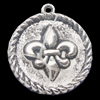 Pendant, Zinc Alloy Jewelry Findings, Flat Round 24x27mm, Sold by Bag