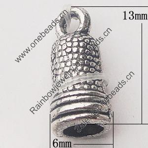 Pendant, Zinc Alloy Jewelry Findings, 6x13mm, Sold by Bag