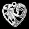 Pendant, Zinc Alloy Jewelry Findings, Heart 35x38mm, Sold by Bag