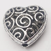 Beads, Zinc Alloy Jewelry Findings, Heart 16x15mm, Sold by Bag