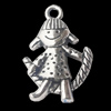 Pendant, Zinc Alloy Jewelry Findings, 18x26mm, Sold by Bag