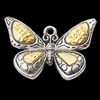 Pendant, Zinc Alloy Jewelry Findings, Butterfly 31x22mm, Sold by Bag