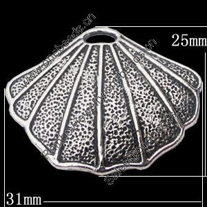 Pendant, Zinc Alloy Jewelry Findings, Sector 31x25mm, Sold by Bag