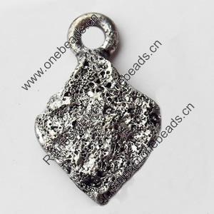 Pendant, Zinc Alloy Jewelry Findings, 11x17mm, Sold by Bag