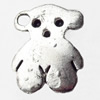 Pendant, Zinc Alloy Jewelry Findings, Bear, 12x14mm, Sold by Bag