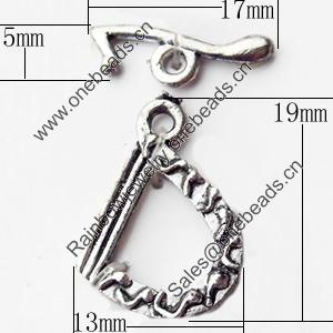Clasps Zinc Alloy Jewelry Findings Lead-free, Loop:13x19mm Bar:17x5mm, Sold by Bag