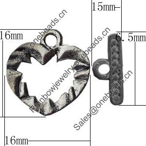 Clasps Zinc Alloy Jewelry Findings Lead-free, Loop:16x16mm Bar:15x6.5mm, Sold by Bag