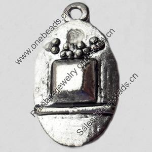 Pendant, Zinc Alloy Jewelry Findings, 14x23mm, Sold by Bag