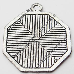 Pendant, Zinc Alloy Jewelry Findings, 21x24mm, Sold by Bag