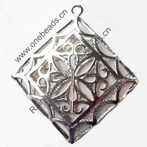 Copper Pendant Jewelry Findings Lead-free, 33x36mm, Sold by Bag