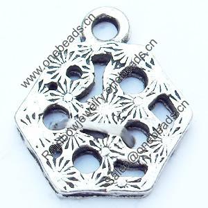 Pendant, Zinc Alloy Jewelry Findings, 13x15mm, Sold by Bag