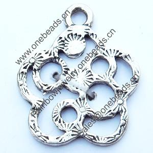 Pendant, Zinc Alloy Jewelry Findings, Flower, 15x18mm, Sold by Bag