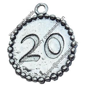 Pendant, Zinc Alloy Jewelry Findings, 21x24mm, Sold by Bag