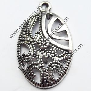 Pendant, Zinc Alloy Jewelry Findings, Oval, 16x26mm, Sold by Bag