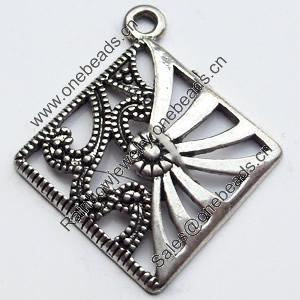 Pendant, Zinc Alloy Jewelry Findings, Diamond, 24x27mm, Sold by Bag