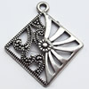 Pendant, Zinc Alloy Jewelry Findings, Diamond, 24x27mm, Sold by Bag