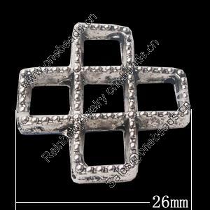 Connectors, Zinc Alloy Jewelry Findings, Cross 26mm, Sold by Bag