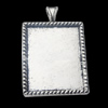 Zinc Alloy Pendant Settings, Outside diameter:25x38mm, Interior diameter:22x27mm, Sold by Bag