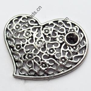 Connector, Zinc Alloy Jewelry Findings, Heart, 25x20mm, Sold by Bag