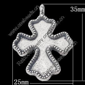 Zinc Alloy Pendant Settings, Outside diameter:25x35mm, Interior diameter:22x26mm, Sold by Bag