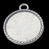 Zinc Alloy Pendant Settings, Outside diameter:34x40mm, Interior diameter:30mm, Sold by Bag