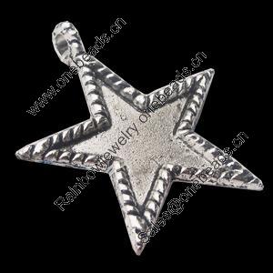 Zinc Alloy Pendant Settings, Outside diameter:30x33mm, Interior diameter:20mm, Sold by Bag