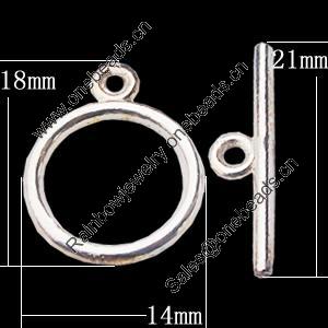 Clasps Zinc Alloy Jewelry Findings Lead-free, Loop:14x18mm Bar:21x5mm, Sold by KG