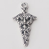 Pendant, Zinc Alloy Jewelry Findings, 12x24mm, Sold by Bag