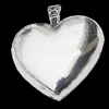 Pendant, Zinc Alloy Jewelry Findings, Heart 38x45mm, Sold by Bag