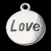 Pendant, Zinc Alloy Jewelry Findings, Flat Round 15x18mm, Sold by Bag